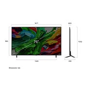 LG 75 palcový LG QNED evo AI QNED85 4K Smart TV 2025, dimension, 75QNED85A6C, thumbnail 4