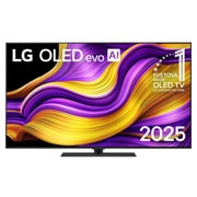 LG 55 palcový LG OLED evo AI G5 4K Smart TV 2025, Pohľad spredu na LG OLED evo AI G5 4K Smart TV. Na obrazovke sa zobrazuje emblém 12 rokov svetovej jednotky v OLED a logo LG OLED evo AI 2025., OLED55G56LS, thumbnail 1