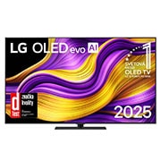 LG 65 palcový LG OLED evo AI G5 4K Smart TV 2025, Pohľad spredu na LG OLED evo AI G5 4K Smart TV. Na obrazovke sa zobrazuje emblém 12 rokov svetovej jednotky v OLED a logo LG OLED evo AI 2025., OLED65G56LS, thumbnail 1