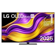 LG 65 palcový LG OLED evo AI G5 4K Smart TV 2025, Pohľad spredu na LG OLED evo AI G5 4K Smart TV. Na obrazovke sa zobrazuje emblém 12 rokov svetovej jednotky v OLED a logo LG OLED evo AI 2025., OLED65G56LS, thumbnail 1
