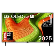 LG 65 palcový televízor LG OLED AI B5 4K Smart TV 2025, Pohľad spredu na LG OLED AI B5 4K Smart TV. Na obrazovke je znak 12 rokov svetová jednotka v OLED a logo LG OLED AI 2025., OLED65B56LA, thumbnail 1