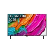 LG 43 -palcový LG QNED AI QNED80 4K Smart TV 2025, Pohľad spredu na televízor LG QNED80 TV, logo LG QNED AI v hornom rohu. Na televízore LG QNED TV sa zobrazujú farebné textúry pripomínajúce maľbu, ktoré sa spájajú., 43QNED8EA6B, thumbnail 1