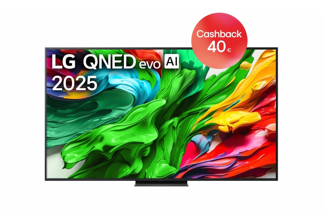 LG 75 -palcový LG QNED evo AI QNED87 MiniLED 4K Smart TV 2025, front view, 75QNED87A6B