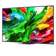 LG 75 -palcový LG QNED evo AI QNED87 MiniLED 4K Smart TV 2025, Zo zeme vystreľujú farebné gejzíry rôznych farieb. Certifikácia Intertek pre 100 % farebný rozsah do DCI-P3. Nadpis informuje o novej a jedinečnej technológii širokého farebného rozsahu od spoločnosti, 75QNED87A6B, thumbnail 5