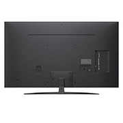 LG 86 -palcový televízor LG NanoCell AI NANO81 4K Smart TV 2025,  Pohľad spredu a zboku na LG NanoCell NANO80 AI 4K Smart TV, kde sa zobrazujú jeho dĺžka, šírka, výška a hĺbka., 86NANO81A6A, thumbnail 3