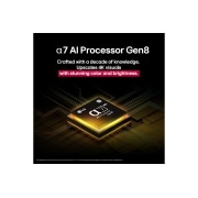 LG 75-palcový LG UHD AI UA74 4K Smart TV 2025, Alpha 7 AI Processor Gen8 sa rozsvieti žltým svetlom a vystrelia z neho farebné svetelné záblesky. Nadpis opisuje, ako procesor prináša 4K kvalitu, úžasné farby a jas., 75UA74006LB, thumbnail 5