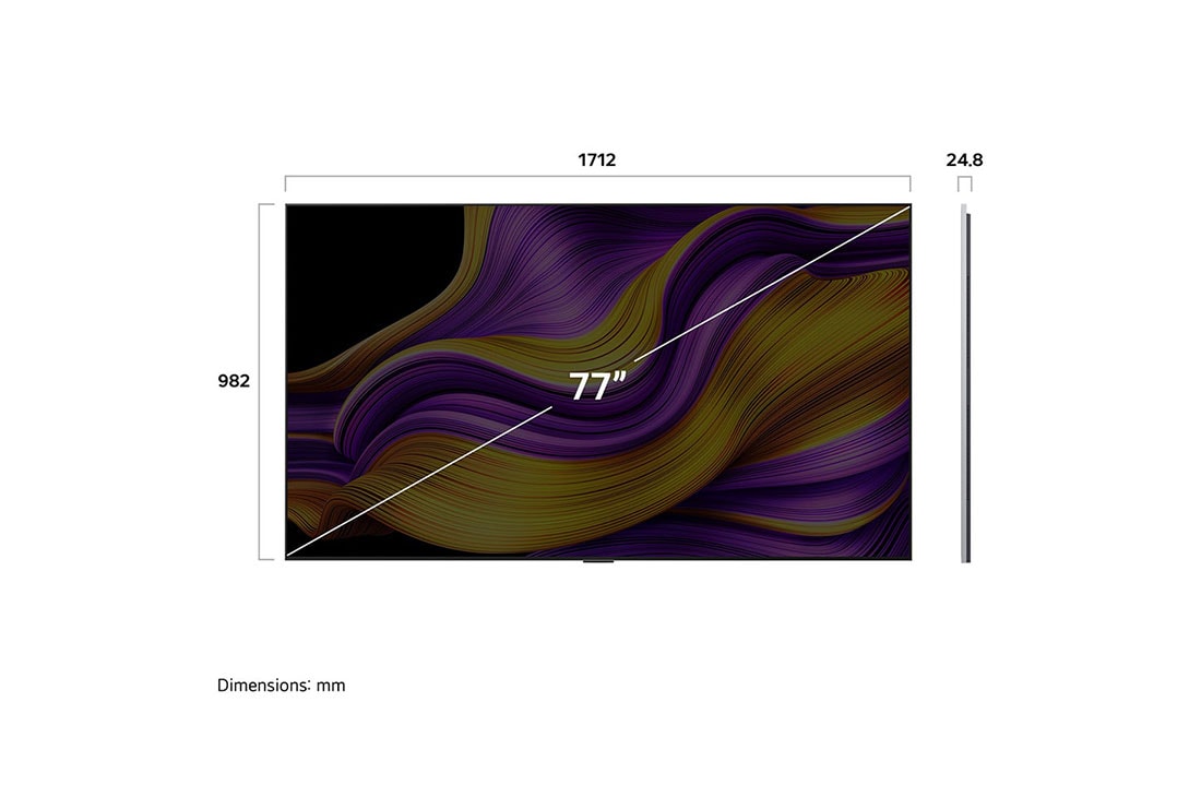 LG 77 palcový LG OLED evo AI G5 4K Smart TV 2025, Procesor alpha 11 AI Processor Gen2 je na tmavom pozadí. Žiari fialovým a modrým svetlom zvnútra a osvetľuje obvody mikročipov okolo neho. Nadpis hovorí o tom, ako procesor určený pre LG OLED evo prin, OLED77G55LW, thumbnail 4