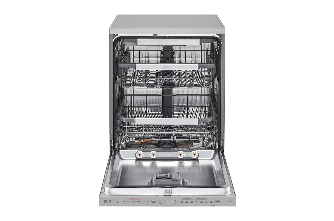 LG Voľne stojaca parná umývačka riadu LG | C | Inverter Direct Drive™ motor | True Steam™,  Front View Open, DF455HPS, thumbnail 2
