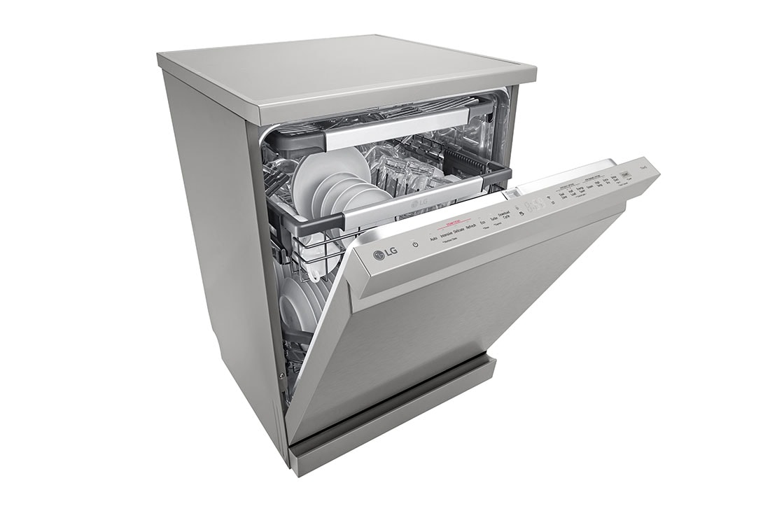 LG Voľne stojaca parná umývačka riadu LG | C | Inverter Direct Drive™ motor | True Steam™, Left Side Open View, DF455HPS, thumbnail 5