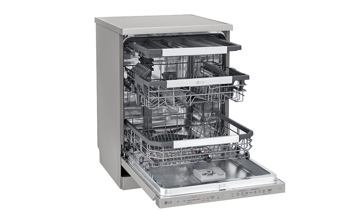 LG Voľne stojaca parná umývačka riadu LG | C | Inverter Direct Drive™ motor | True Steam™, Side View open , DF455HPS, thumbnail 7