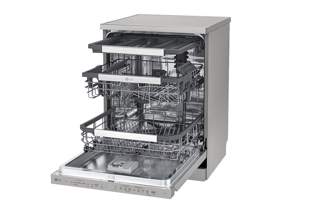 LG Voľne stojaca parná umývačka riadu LG | C | Inverter Direct Drive™ motor | True Steam™, Right Side Open View, DF455HPS, thumbnail 10