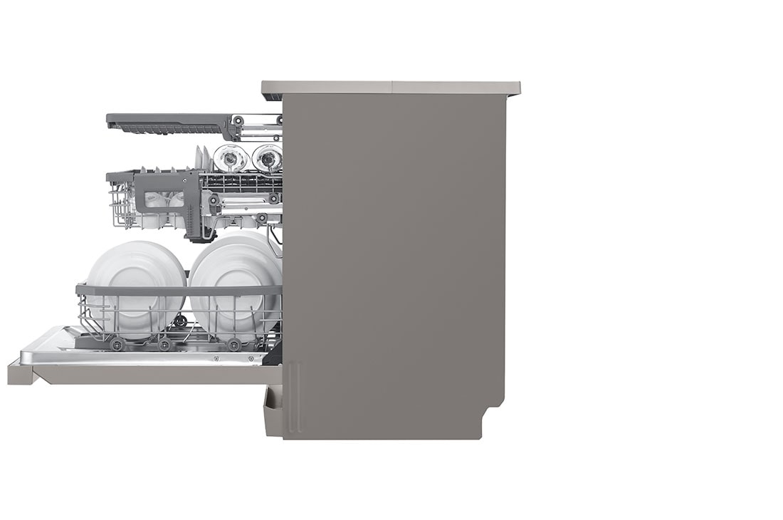 LG Voľne stojaca parná umývačka riadu LG | B | Inverter Direct Drive™ motor | True Steam™, Right Side with dishes, DF365FPS, thumbnail 10