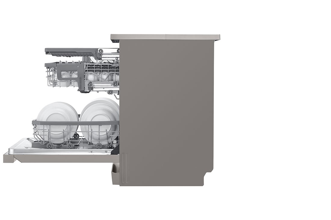 LG Voľne stojaca parná umývačka riadu LG | B | Inverter Direct Drive™ motor | True Steam™, Right Side with dishes, DF365FPS, thumbnail 11