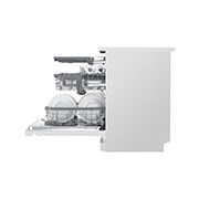 LG Voľne stojaca parná umývačka riadu LG | B | Inverter Direct Drive™ motor | True Steam™, side view with door open and utensils stored, DF965FWS, thumbnail 11