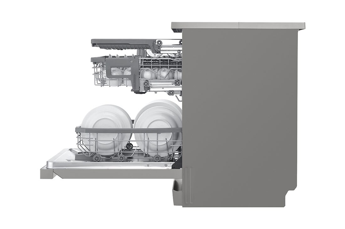 LG Voľne stojaca parná umývačka riadu LG | B | Inverter Direct Drive™ motor | True Steam™, side view with adjusting , DF965FPS, thumbnail 12
