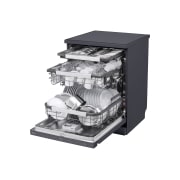 LG Voľne stojaca parná umývačka riadu LG| A-10% | 14 súprav riadu QuadWash™ | Čierna / šedá, perspective view, DF587HMS, thumbnail 10