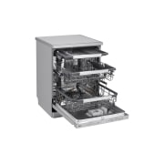 LG Voľne stojaca parná umývačka riadu LG| A | 14 súprav riadu QuadWash™ | Strieborná prime, left View open, DF587HVS, thumbnail 7