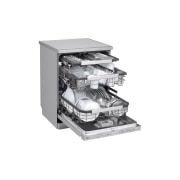 LG Voľne stojaca parná umývačka riadu LG| A | 14 súprav riadu QuadWash™ | Strieborná prime, left View open, DF587HVS, thumbnail 6