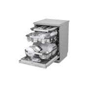 LG Voľne stojaca parná umývačka riadu LG| A | 14 súprav riadu QuadWash™ | Strieborná prime, Right View open, DF587HVS, thumbnail 9