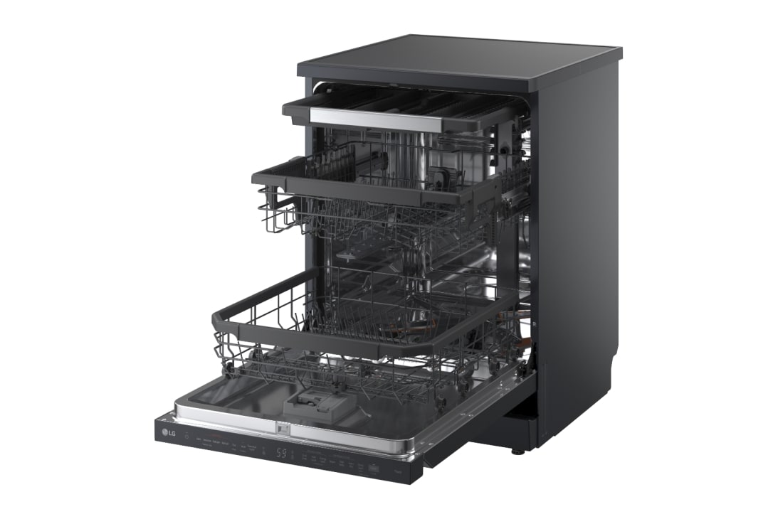LG Voľne stojaca parná umývačka riadu LG| A | 14 súprav riadu QuadWash™ | Čierna/šedá, DF375HMS, thumbnail 13