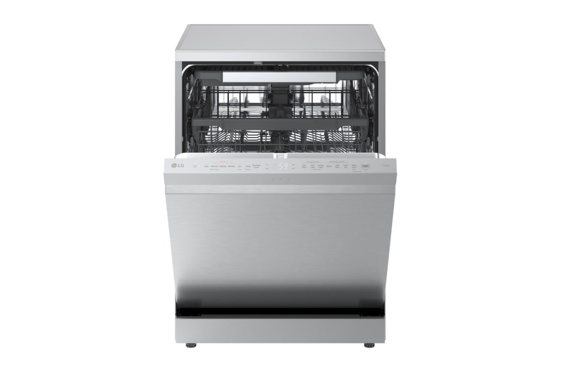 LG Voľne stojaca parná umývačka riadu LG| A | 14 súprav riadu QuadWash™ | Strieborná, front open view, DF975HVS, thumbnail 4