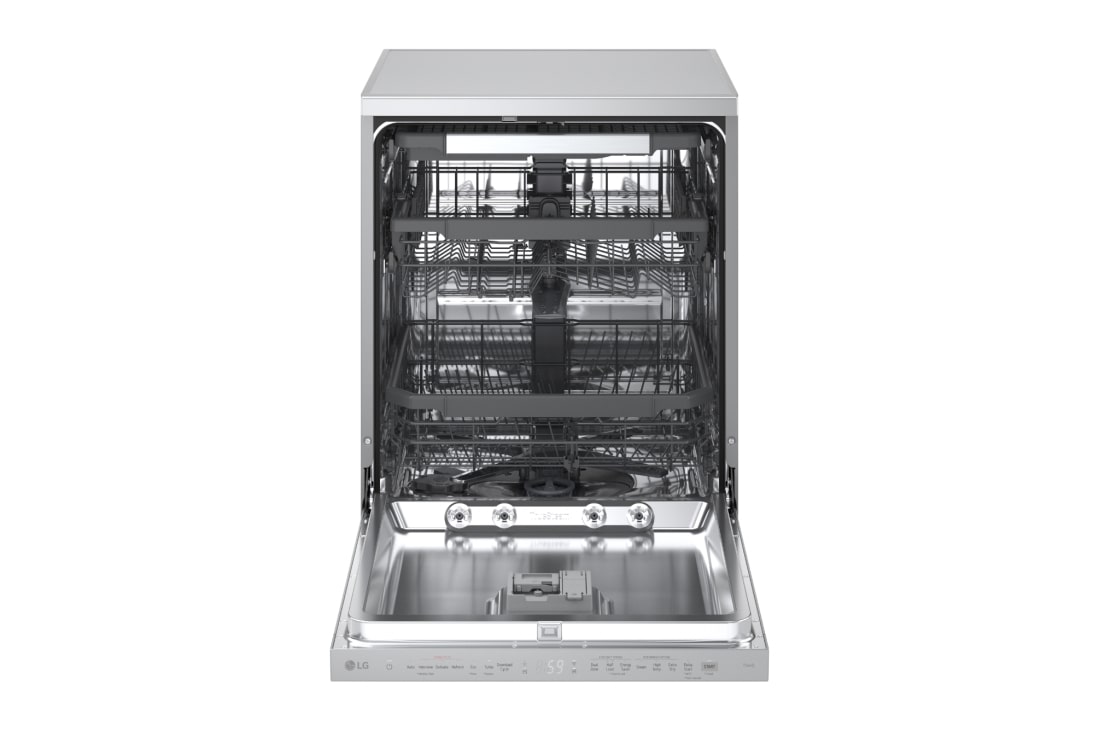 LG Voľne stojaca parná umývačka riadu LG| A | 14 súprav riadu QuadWash™ | Strieborná, front open view, DF975HVS, thumbnail 5