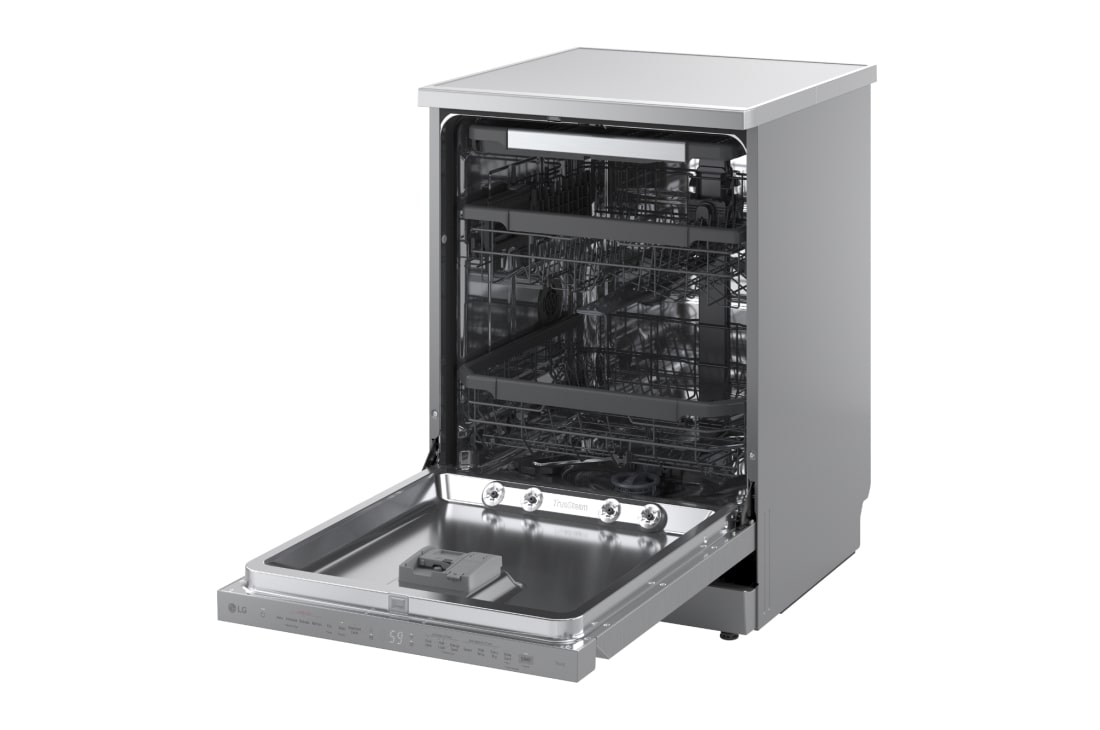 LG Voľne stojaca parná umývačka riadu LG| A | 14 súprav riadu QuadWash™ | Strieborná, left open view, DF975HVS, thumbnail 10