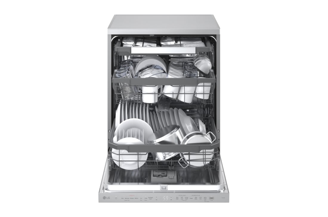 LG Voľne stojaca parná umývačka riadu LG| A | 14 súprav riadu QuadWash™ | Strieborná, container capacity view, DF975HVS, thumbnail 12