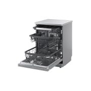 LG Voľne stojaca parná umývačka riadu LG| A | 14 súprav riadu QuadWash™ | Strieborná, Left side open view, DF975HVS, thumbnail 11