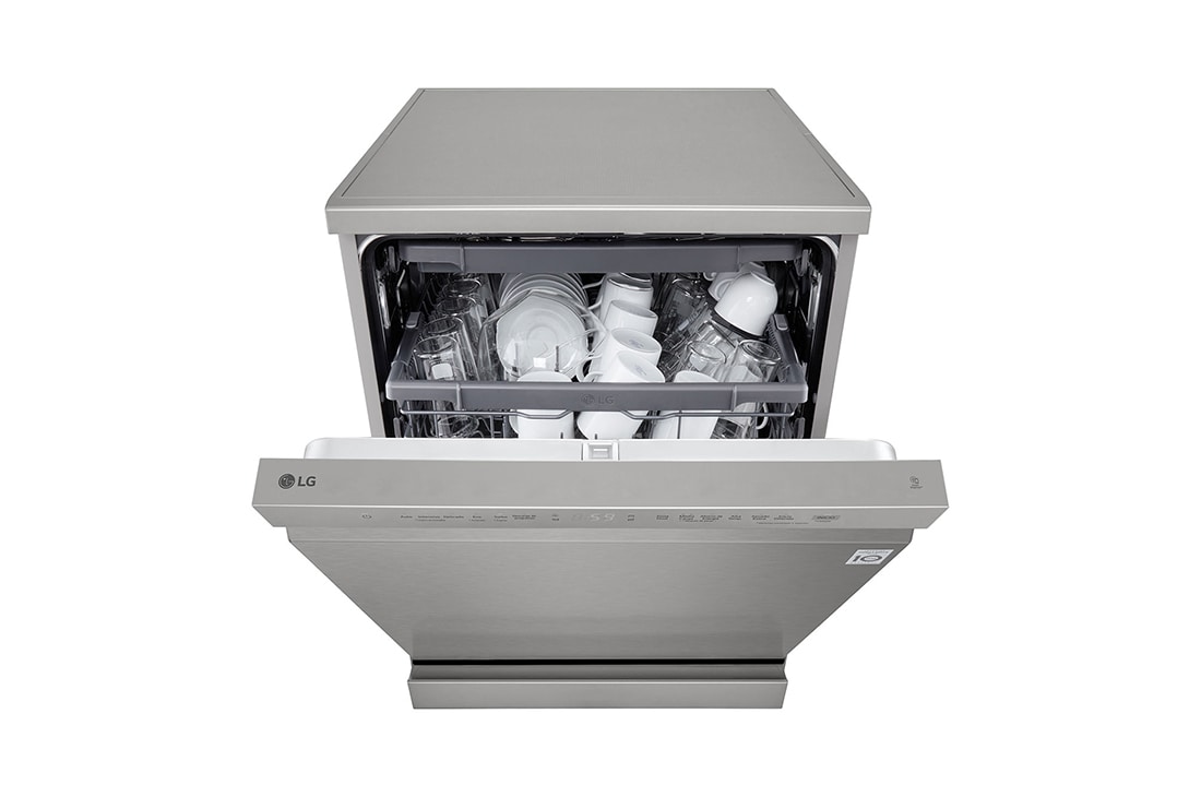 LG Voľne stojaca umývačka riadu LG | A | 14 súprav riadu | QuadWash™ | Strieborná, front half open, DF273FV, thumbnail 4