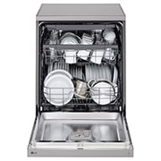 LG Voľne stojaca umývačka riadu LG | A | 14 súprav riadu | QuadWash™ | Strieborná, front open, DF273FV, thumbnail 2