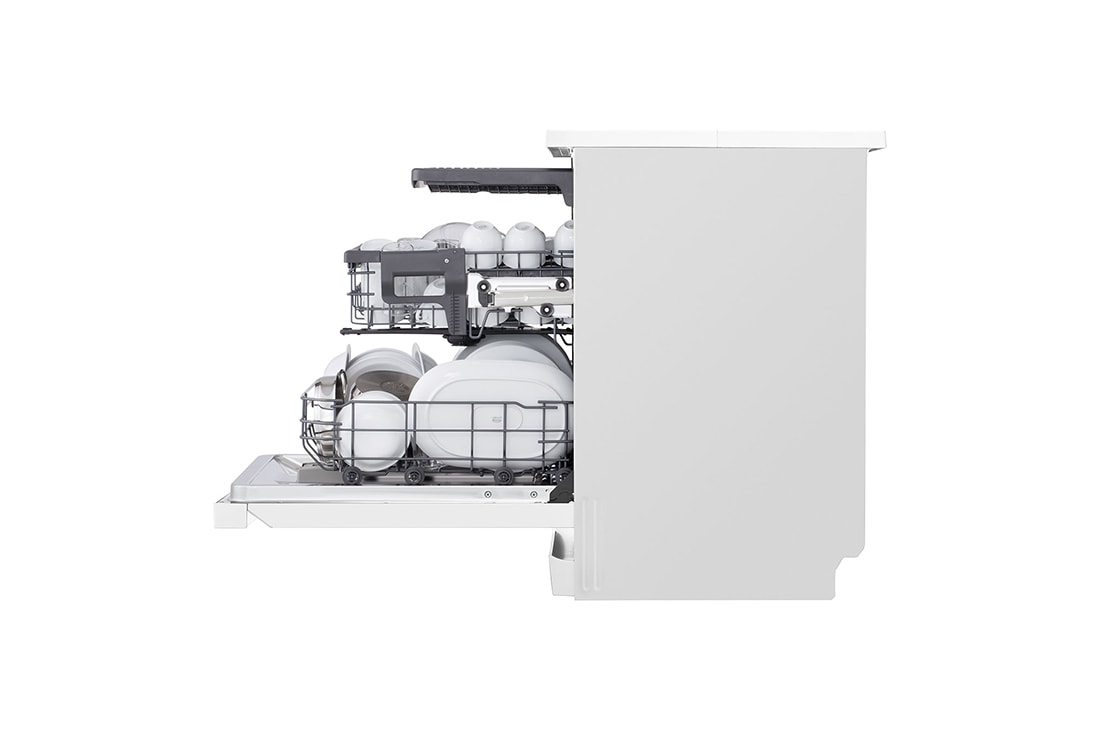 LG Voľne stojaca parná umývačka riadu LG | A | Inverter Direct Drive™ motor | True Steam™, left side half open, DF273FWS, thumbnail 6