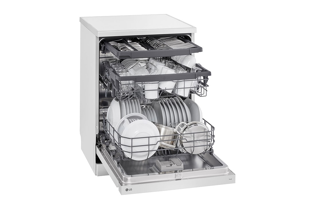 LG Voľne stojaca parná umývačka riadu LG | A | Inverter Direct Drive™ motor | True Steam™, right side half open, DF273FWS, thumbnail 9