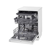 LG Voľne stojaca parná umývačka riadu LG | A | Inverter Direct Drive™ motor | True Steam™, side view with door open and utensils stored, DF273FWS, thumbnail 11