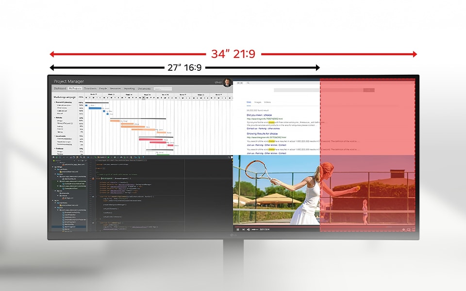 Width of LG Curved Monitor
