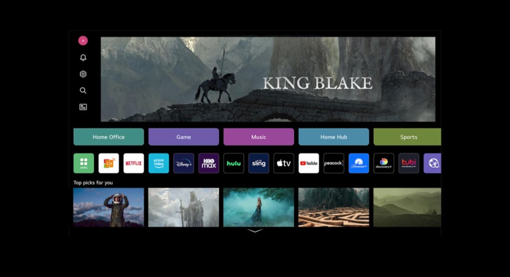 La scène d’activation de la fonction Quick Card est diffusée sur l’écran du téléviseur.
