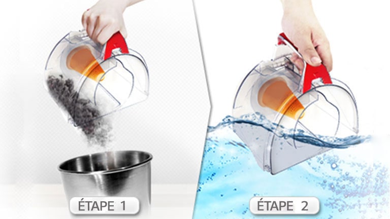 Bac à poussière facile à nettoyer