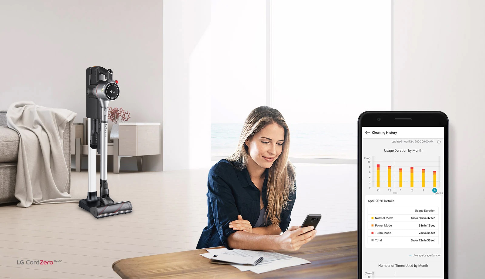 Recevez des messages d’alerte et de suivi pour un nettoyage profond et puissant