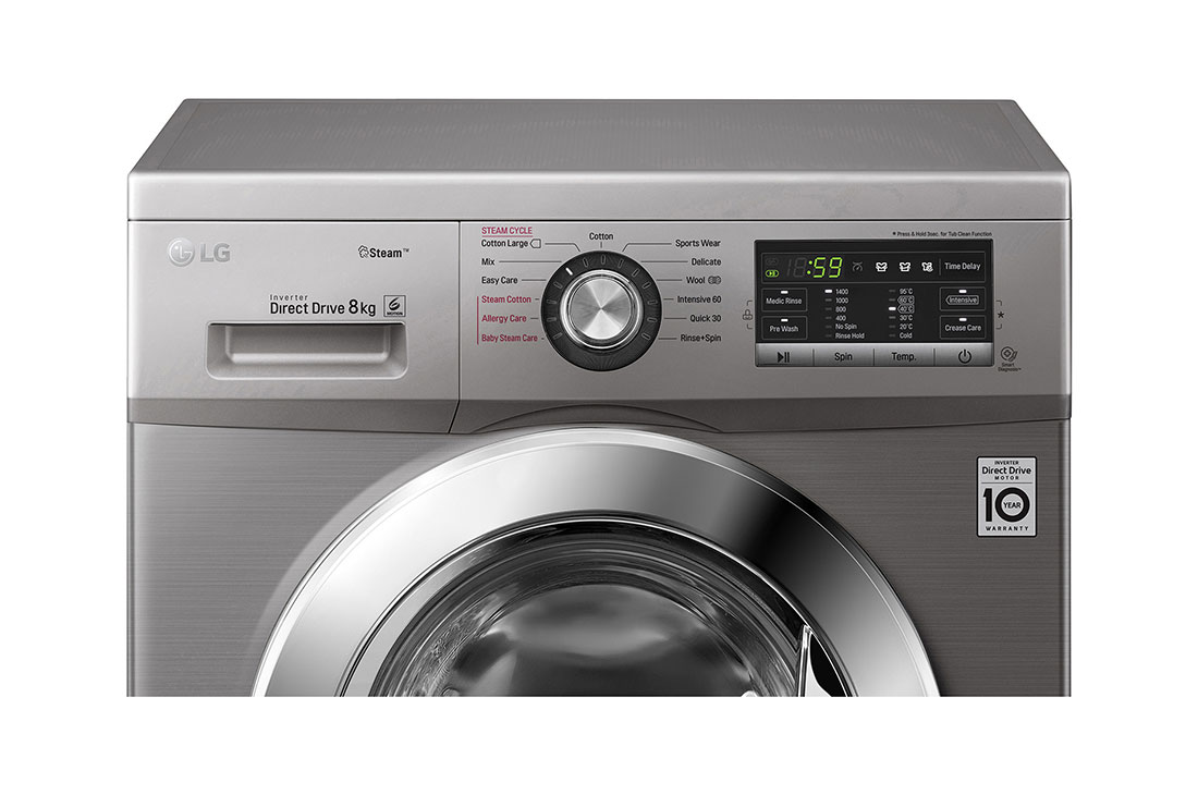 LG 8kg Steam Washing Machine with Inverter DD Motor, FH4G6TDY6, thumbnail 4