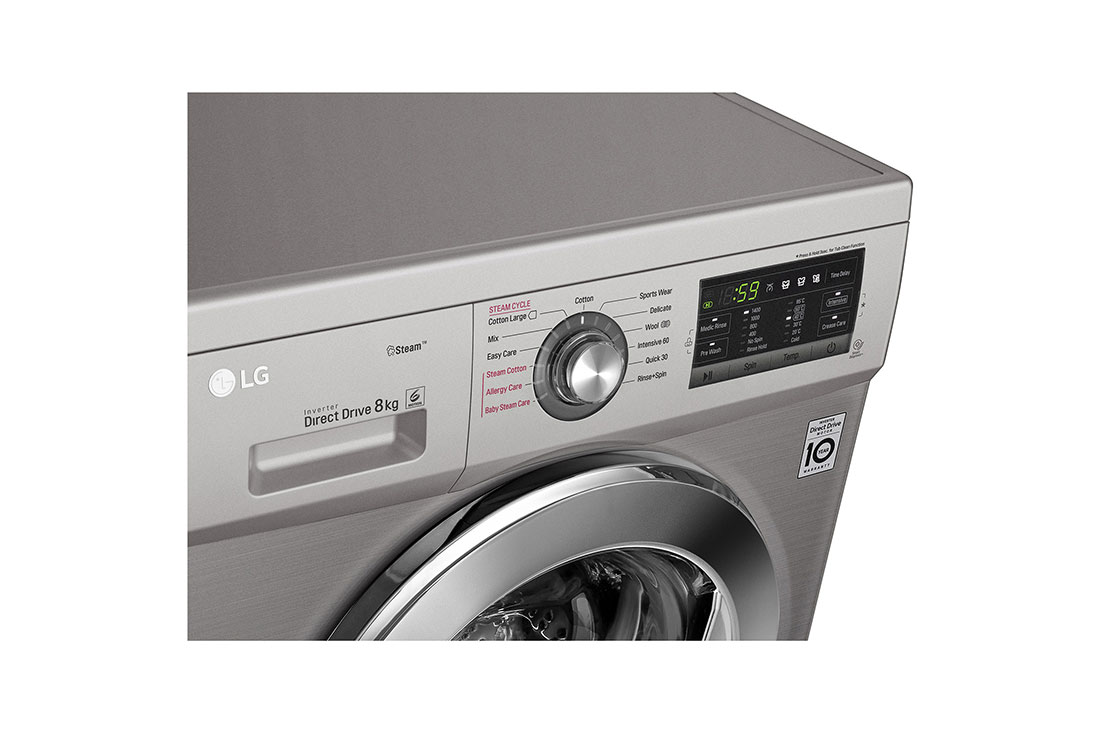 LG 8kg Steam Washing Machine with Inverter DD Motor, FH4G6TDY6, thumbnail 6