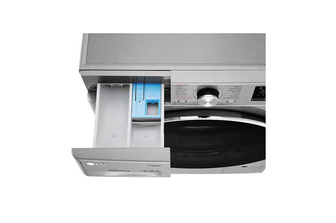 LG 9 kg lavage avec la technologie AI DD, Top Left View, F4R5VYG2T, thumbnail 8