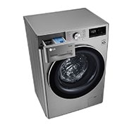 LG Machine à laver 7kg avec moteur Inverter Direct Drive 6 motions chargement frontal, couleur argent, Vue prospective de haut avec boîte de déteregnt, FH2J3QDNG5P, thumbnail 9