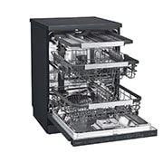 LG Lave-vaisselle LG QuadWash™ Steam, Noir pour 14 personnes, Left side view open door without plates, DFC335HM, thumbnail 3