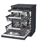 LG Lave-vaisselle LG QuadWash™ Steam, Noir pour 14 personnes, Left side view open door without plates, DFC335HM, thumbnail 5