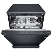 LG Lave-vaisselle LG QuadWash™ Steam, Noir pour 14 personnes, Front view with plates, DFC335HM, thumbnail 8
