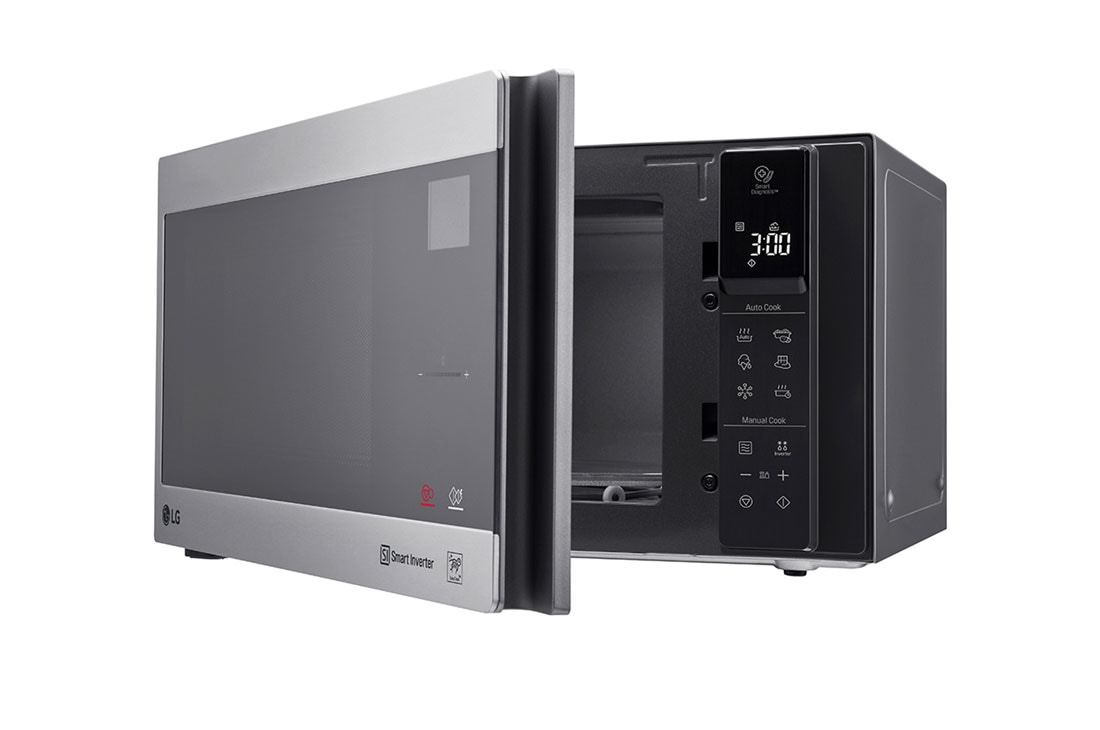 LG Micro-ondes, technologie LG Neo Chef, capacité de 42 litres, onduleur intelligent, EasyClean, side open view, MS4295CIS, thumbnail 5