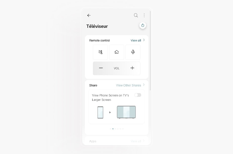 L’image montre l’écran d’un téléviseur dans l’application LG ThinQ