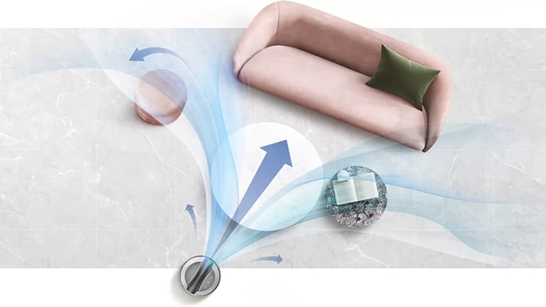 Image présentant le fonctionnement du produit dans un salon