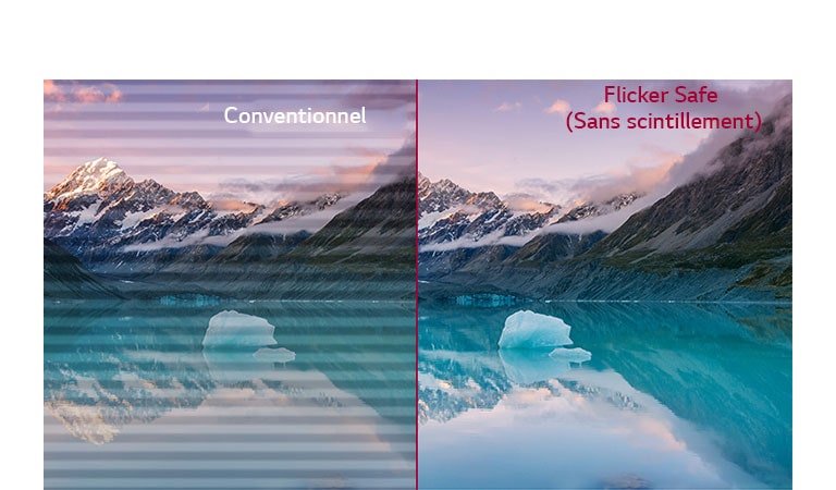 Flicker Safe (Sans scintillement) : Réduit la fatigue visuelle