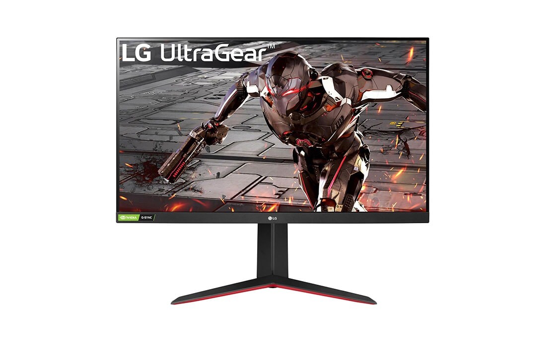 LG Moniteur de jeu UltraGear™ Full HD de 31,5'',165 Hz, MBR 1 ms, compatible NVIDIA® G-SYNC®, vue avant, 32GN550-B